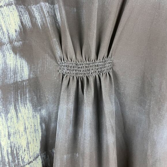 Chiffon Layered Lagenlook Dress Womens 2X Abstract Flowy Minimal Coastal Arae - Picture 13 of 14